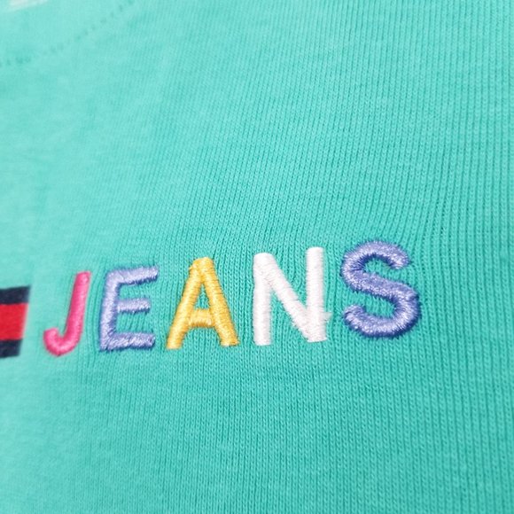 Tommy Hilfiger Women's Tommy Jeans Cropped T-shirt Embroider Cotton Crew Neck - Picture 5 of 5